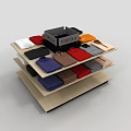 TOROLA Shirt Display Rack With Various Colored Shirts On Organized Shelves