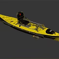 Modern Yellow Kayak Featuring Ergonomic Seat And Reflective Surface Design 3d model