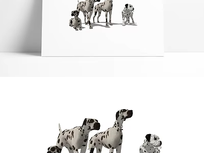 Group Of Reptiles With Spotted Skin In Natural Habitat Showing Various Postures 3d model