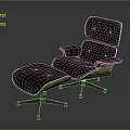 Modern Comfortable Leather Lounge Chair With Matching Ottoman And Wooden Frame