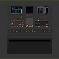 Industrial Control Console With Detailed Buttons Indicators Screens And Meters