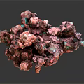 Decorative Ornament Set With Pink And Green Shiny Crystalline Texture For Home Decor
