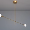 Modern Golden Chandelier With Branching Arms And Spherical White Bulbs For Contemporary Spaces