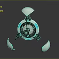 Advanced Cosmic Spacecraft Component With Circular Design And Blue Ring Structures