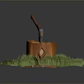 Tomahawk Round Wood Axe Wood Axe Handle Axe Mountain Axe Chopping Wood Axe Chopping Wood Axe Magic Axe 3d model