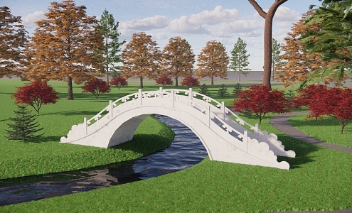 Arch Bridge Outdoor Landscape Stone Bridge 3d model