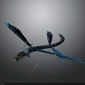Blue Winged Dragon Mythical Creature With Colorful Head And Scaled Body