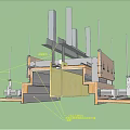 Modern node top surface node transparent marble connected with gypsum board 3d model