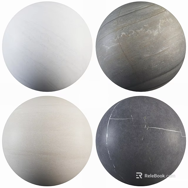 Spherical Building Components With Diverse Textures And Color Options For Design Projects 3d model 