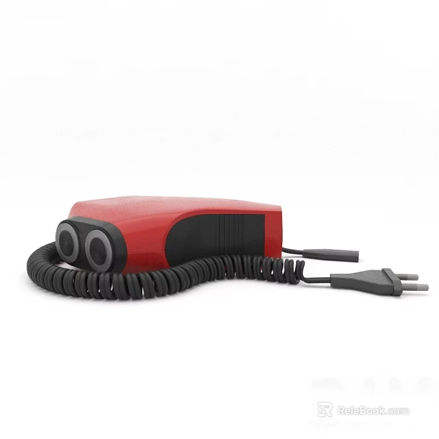 Red Household Appliance With Black Coiled Cable And Compact Design For Practical Daily Use 3d model 