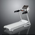 Modern White Fitness Treadmill With Digital Control Panel Display And Running Belt