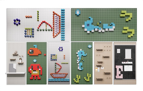 Modern Children Lego Building Blocks Wall Hole Board Combination Creative Children's Toy Building Blocks Wall Toys Wall Hole Board Notes Wall Hole Board Mold Wall 3d model