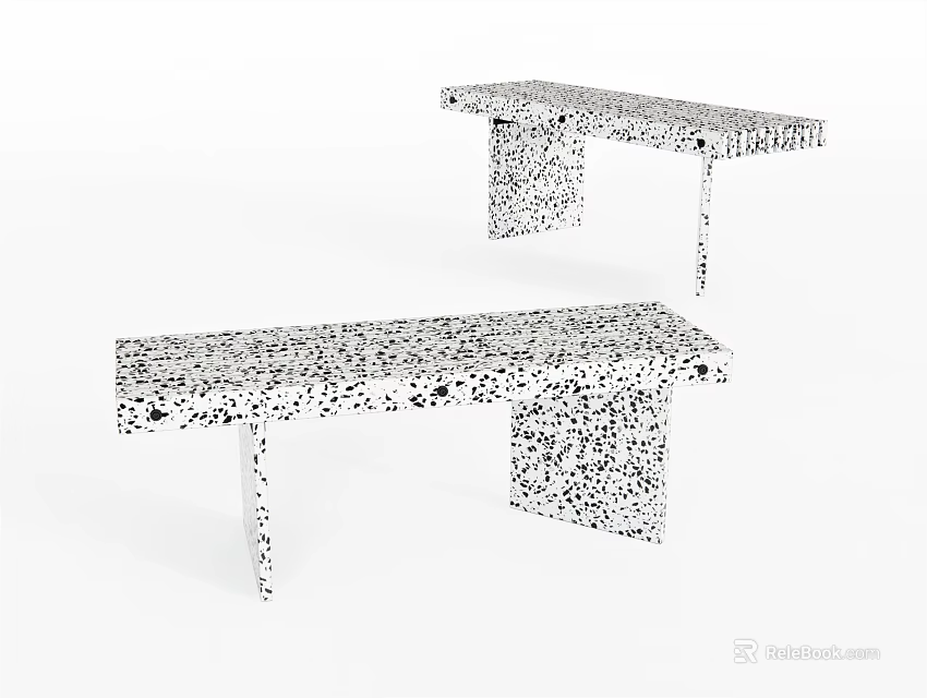 Modern Public Chairs With Unique Speckled Surface And Simple Contemporary Design For Public Spaces 3d model 