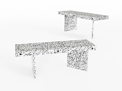 Modern Public Chairs With Unique Speckled Surface And Simple Contemporary Design For Public Spaces 3d model