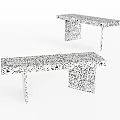 Modern Public Chairs With Unique Speckled Surface And Simple Contemporary Design For Public Spaces