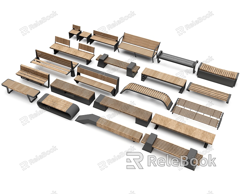 Modern landscape seat bench seat outdoor seat public seat square seat model