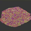 Raw Natural Stone Gravel Pile on Wooden Base with Mixed Size Rocks