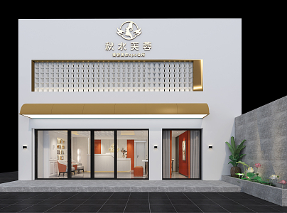 Light Luxury Door Head Beauty Salon Door Head Hall 3d model