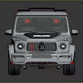White Military Vehicle With Off Road Style Black Roof Rack Red Accents And Front Design