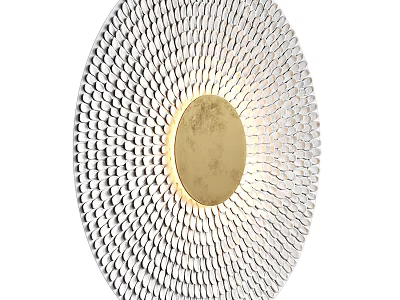 Modern Decorative Wall Lamp With Silver Radiant Circular Accents And Gold Center 3d model