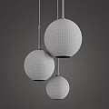 Modern Three Glass Globe Hanging Pendant Lights with Clear Bulbs and Metal Rods