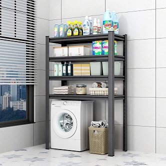 Washing Rack Storage Rack Balcony Rack Shelf Washing Machine 3d model