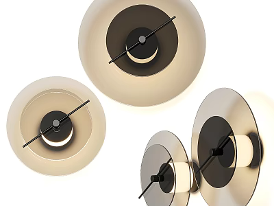 Modern Wall Lights With Circular Glass Shades And Black Metal Accents For Home Lighting 3d model