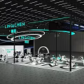 LINGCHEN Modern Exhibition Booth Featuring Product Showcase And Lighting Design