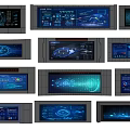 Modern Digital Control Panels With Blue Interface Displays And Data Visualization 3d model