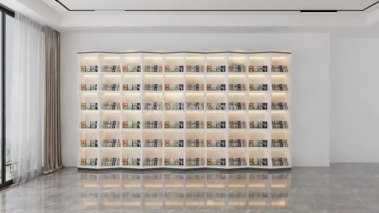 Display Cabinet Container Shelf Bookcase Background Cabinet 3d model