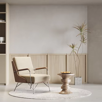 Quiet sofa chair side combination 3d model