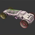 Futuristic Silver Concept Car With Transparent Roof Large Wheels And Sleek Mechanical Design
