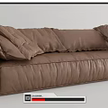 Modern Multiplayer Sofa Baxter Two-Seat Sofa 3d model