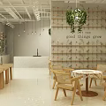 Natural Interior Space With Potted Plants Woven Baskets And Pendant Lights