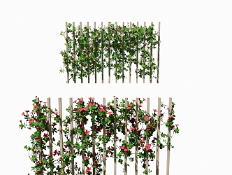 Modern Vine Plant Wall Vine Plant Combination Rose Flower Wall 3d model