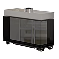 Component Featuring Rectangular Main Structure Transparent Front Panel Black Silver Design And Wheels