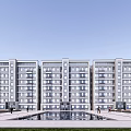 Modern Residential District Simple Multi-storey Residence 3d model
