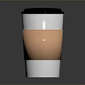 Disposable Paper Coffee Cup With Black Lid Brown Sleeve And White Body Design