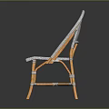 Stylish Wicker Chair With Wooden Frame And Woven Seat Backrest Design