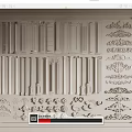 French plaster line carved plaster component post lamp panel corner line 3d model