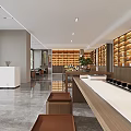 Modern Teahouse Interior With Display Shelves And Seating