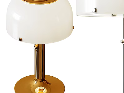 Elegant Modern Table Lamp With White Lampshade And Gold Metallic Base For Home Interior Decor 3d model
