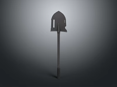 Black Metallic Lighting Combination With Long Handle And Shield Shaped Design On Gray Background 3d model