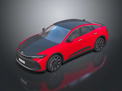 Red and Black Modern Car with Streamlined Body Black Roof and Alloy Wheels 3d model