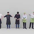 Chef Restaurant Staff 3d model