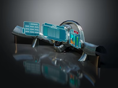 Modern Computer Control System With Multi Screen Display And Digital Interface Design 3d model