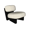 Modern Single Sofa With Plush White Cushion And Black Wooden Frame Design