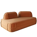 Contemporary Modular Sofa Design With Orange Gray Upholstery And Comfortable Living Room Seating