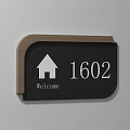 House Number Sign with Wooden Frame House Icon Welcome Text and Number 1602