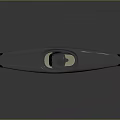 Dolphin Shaped Silver Kayak With Round Cockpit On Gray Background